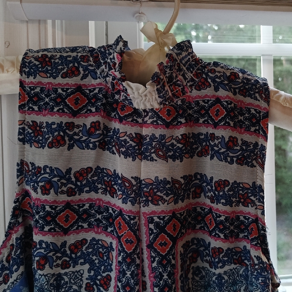 Speechless XS Navy & Pink Floral Blouse - Picture 3 of 12